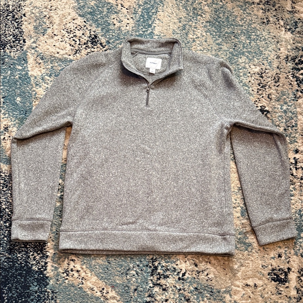Old Navy Men's XL Heather Gray Quarter-Zip Pullover